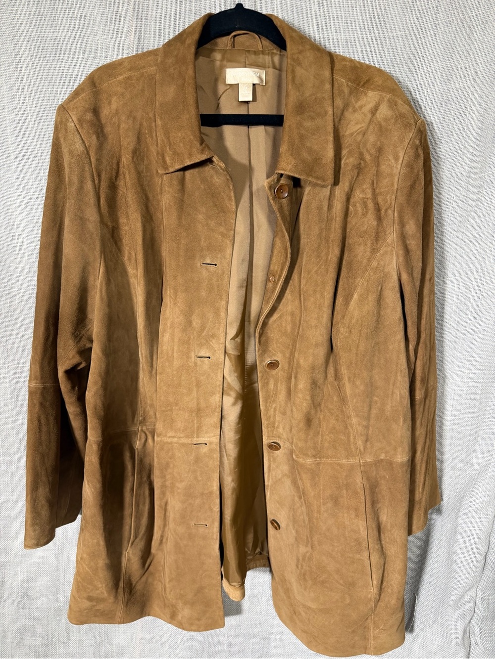 Nordstrom Encore Genuine Suede Leather Jacket Camel Tan Plus Size 3X